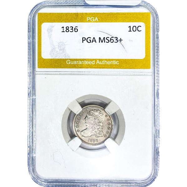 1836 Capped Bust Dime PGA MS63+