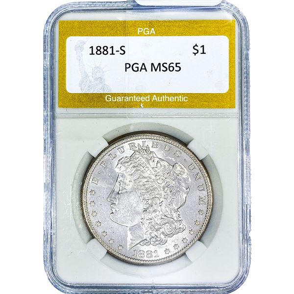 1881-S Morgan Silver Dollar PGA MS65