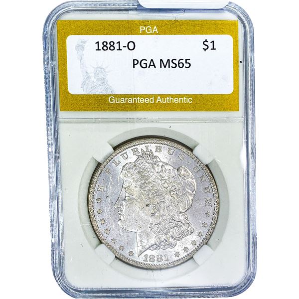 1881-O Morgan Silver Dollar PGA MS65