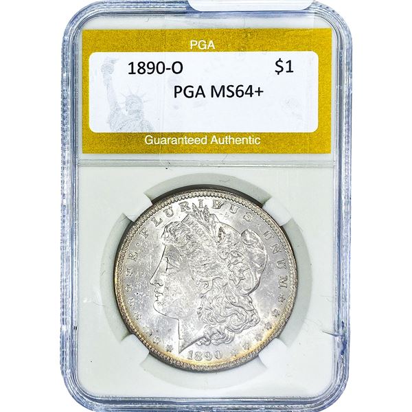 1890-O Morgan Silver Dollar PGA MS64+