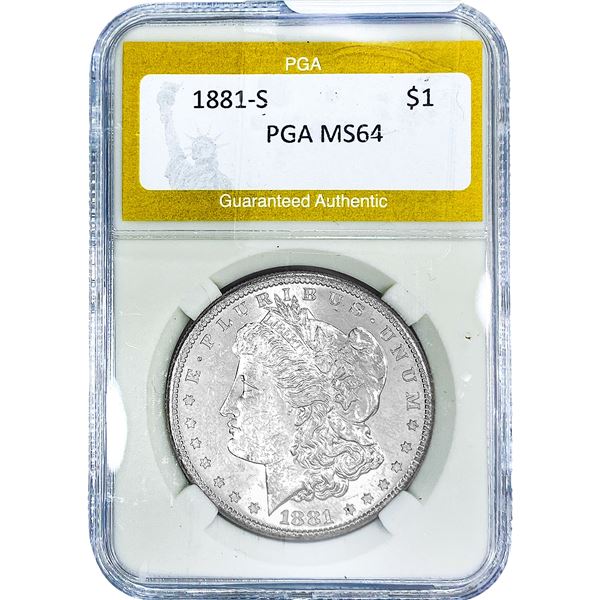 1881-S Morgan Silver Dollar PGA MS64