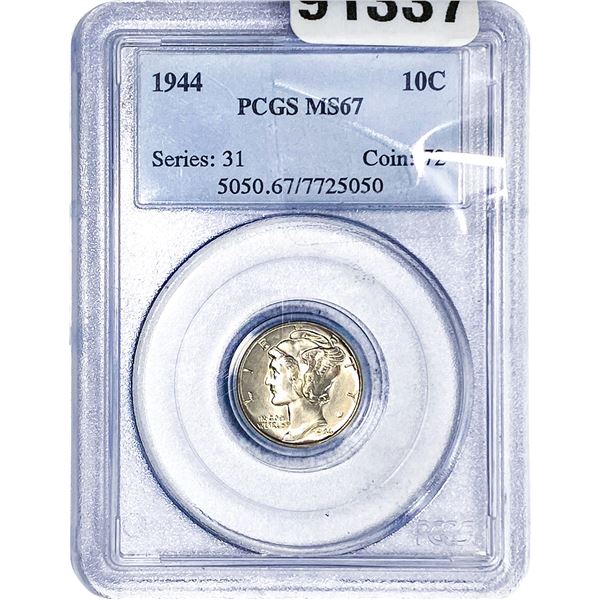1944 Mercury Silver Dime PCGS MS67