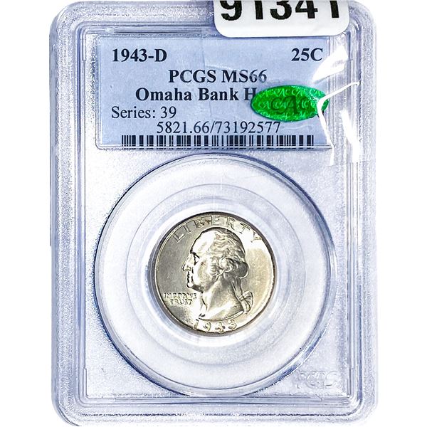 1943-D Washington Silver Quarter NGC MS66
