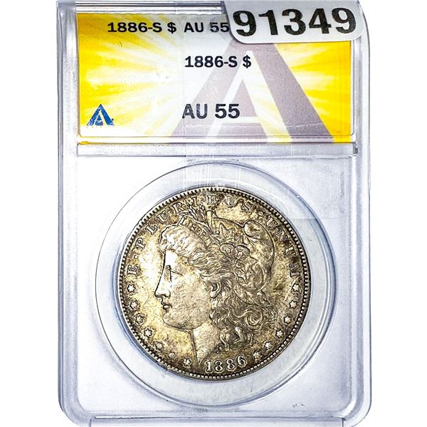 1886-S Morgan Silver Dollar ANACS AU55