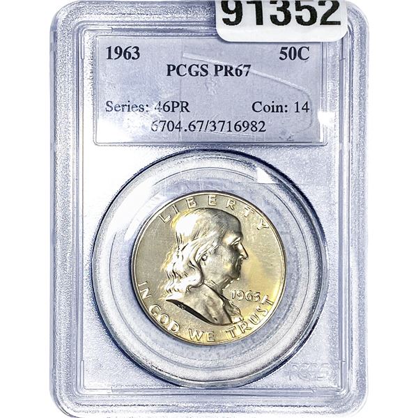 1963 Washington Silver Half Dollar PCGS PR67