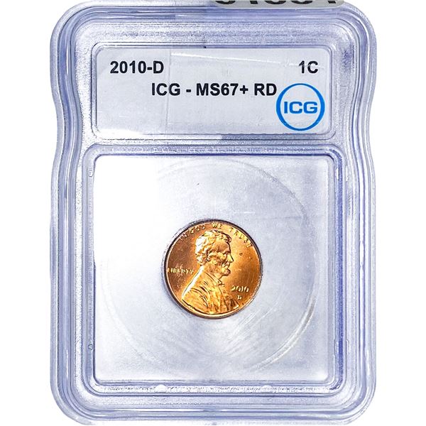 2010-D Wheat Cent ICG MS67+ RD