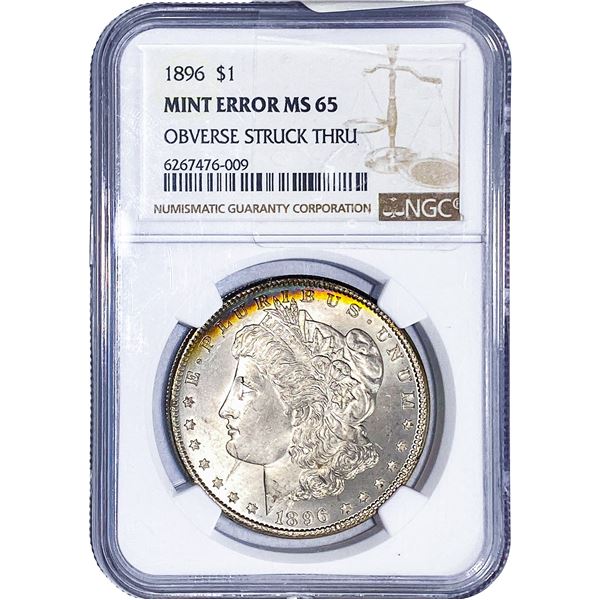 1896 Morgan Silver Dollar NGC MS65 OBV STRUCK