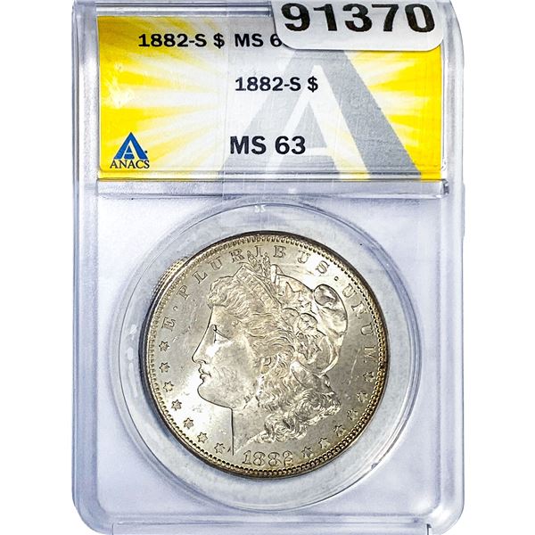 1882-S Morgan Silver Dollar ANACS MS63