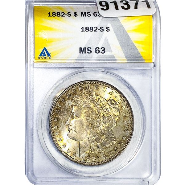 1882-S Morgan Silver Dollar ANACS MS63