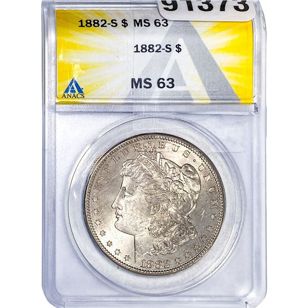 1882-S Morgan Silver Dollar ANACS MS63