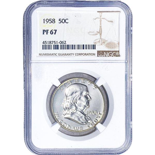 1958 Franklin Half Dollar NGC PF67