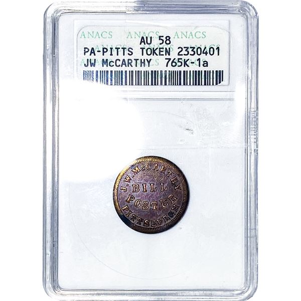 PA-Pitts Token JW McCarthy ANACS AU58