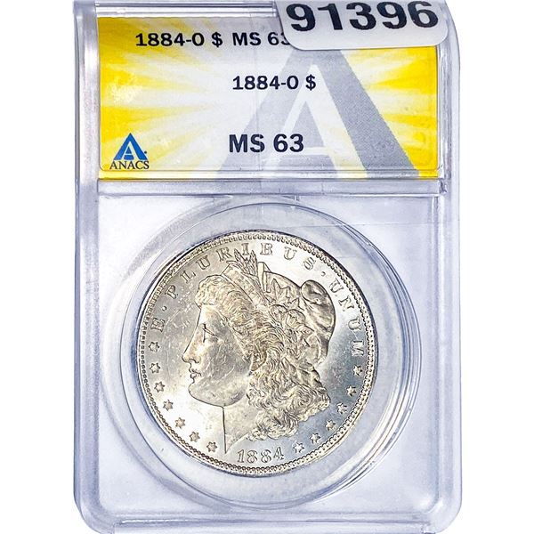 1884-O Morgan Silver Dollar ANACS MS63