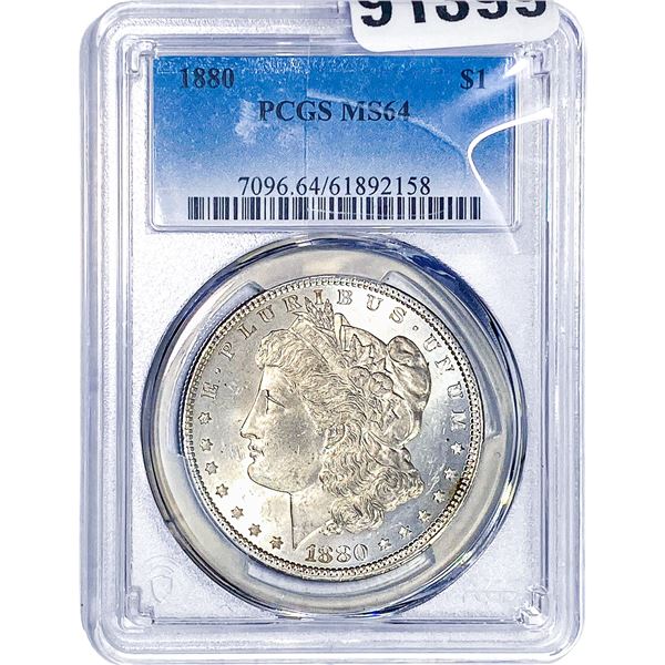 1880 Morgan Silver Dollar PCGS MS64
