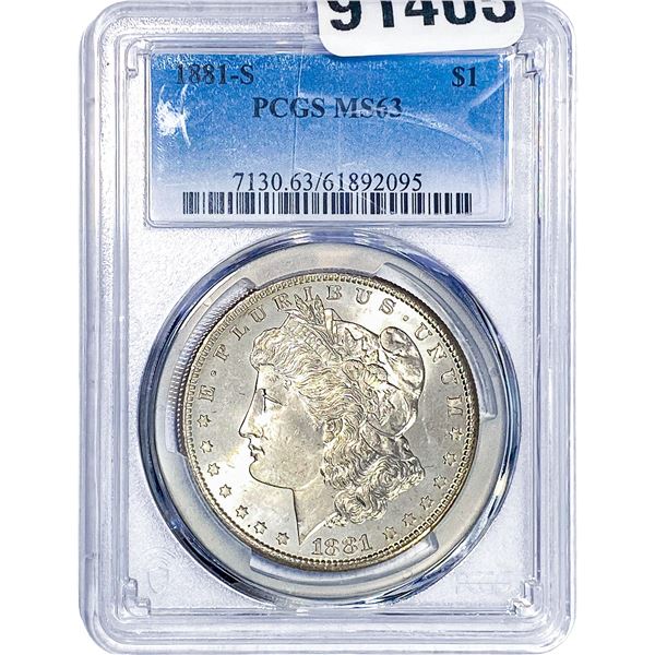 1881-S Morgan Silver Dollar PCGS MS63