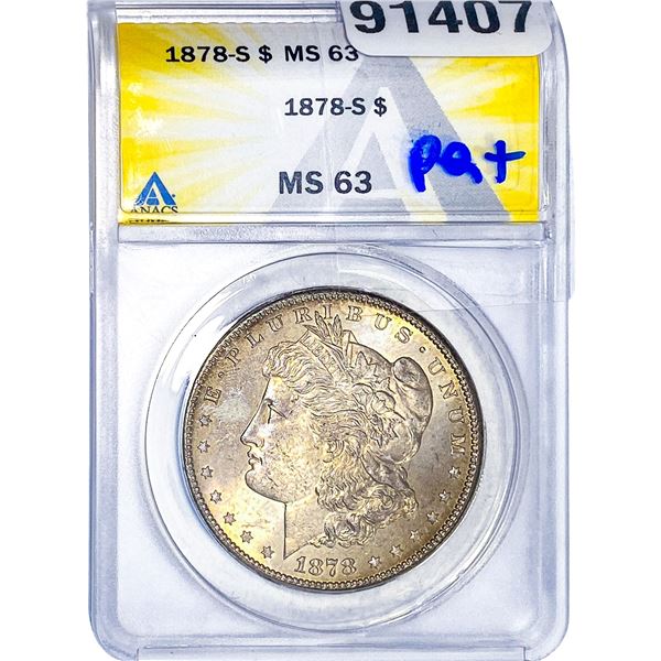 1878-S Morgan Silver Dollar ANACS MS63
