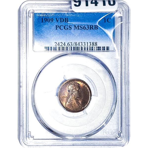 1909 Wheat Cent PCGS MS63 RB
