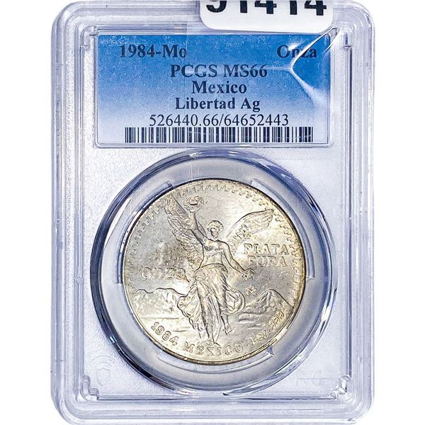 1984 Mo Mexico Libertad Ag  PCGS MS66