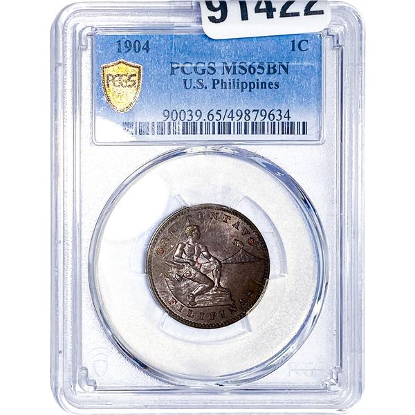 1904 1C US Philippines PCGS MS65 BN