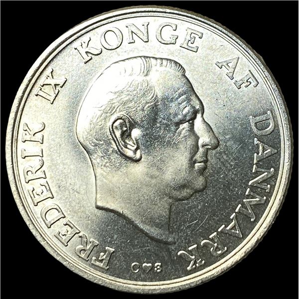 1958 Denmark Silver 2 Kroner