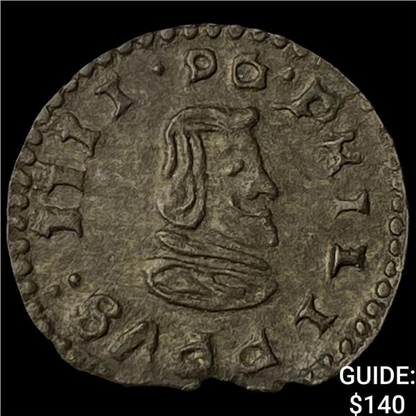 1663 Spain Philip IV Copper 4 Maravadis