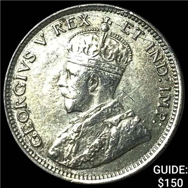 1920 British East Africa Silver 25 Cents
