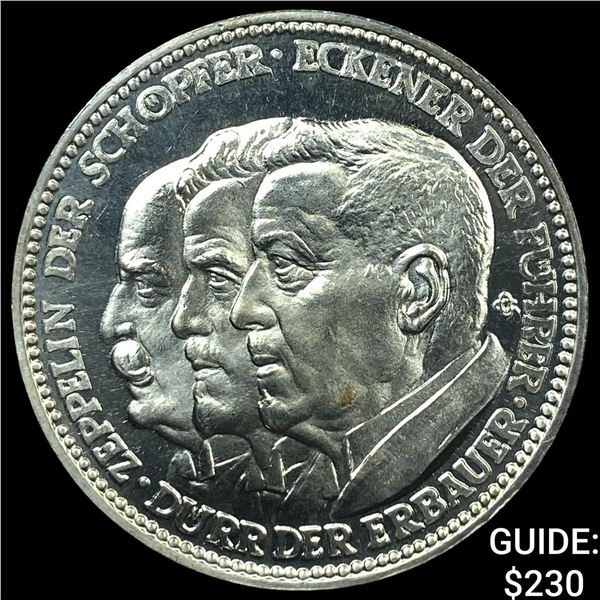 1929 Germany Wiemar Rep Graf Zeppelin Silver Medal