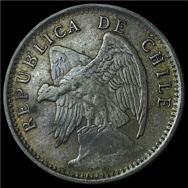 1920 Chile Silver 10 Centavos