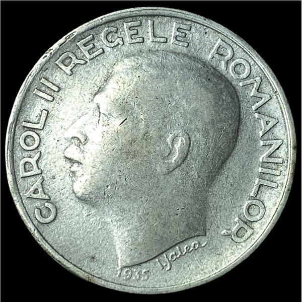 1935 Romania Silver 250 Lei