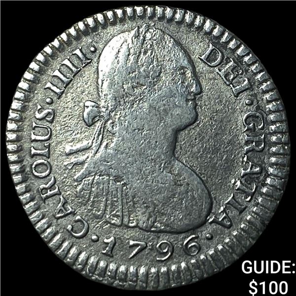 1796 PP Bolivia Potosi Silver 1 Real