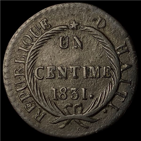 1831 Haiti Copper 1 Centime KM 21