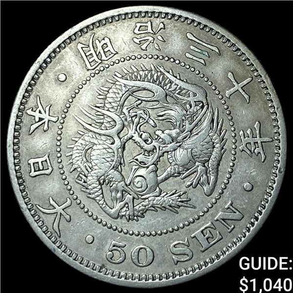 1897 Japan Mutsuhitio Silver 50 Sen