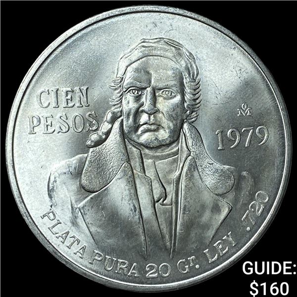1979Mo Mexico Silver 100 Pesos