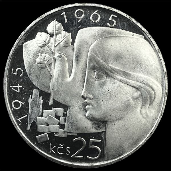 1965 Czechoslovakia Silver 25 Korun Proof 0.2572oz
