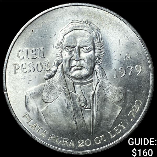 1979 Mexico SIlver 100 Pesos .643 ASW
