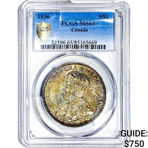 1936 Canada Silver Dollar PCGS