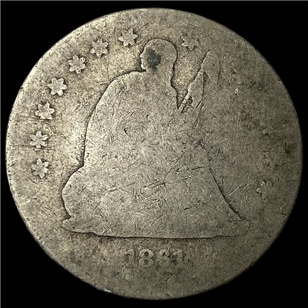 1861 Silver Seated Liberty Quarter HIGH GRADE