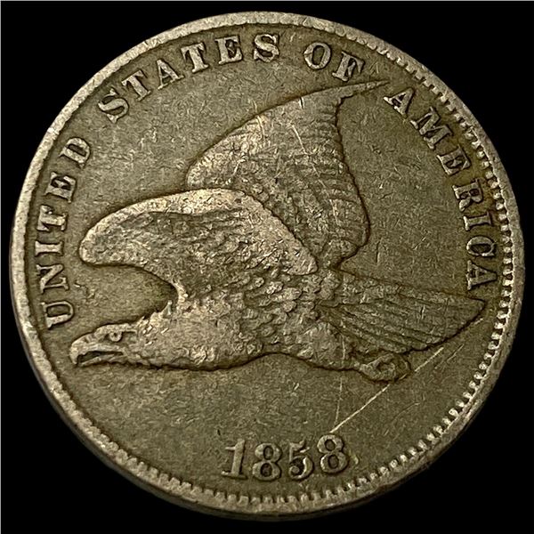 1858 Flying Eagle Cent ABOUT UNCIRCULATED
