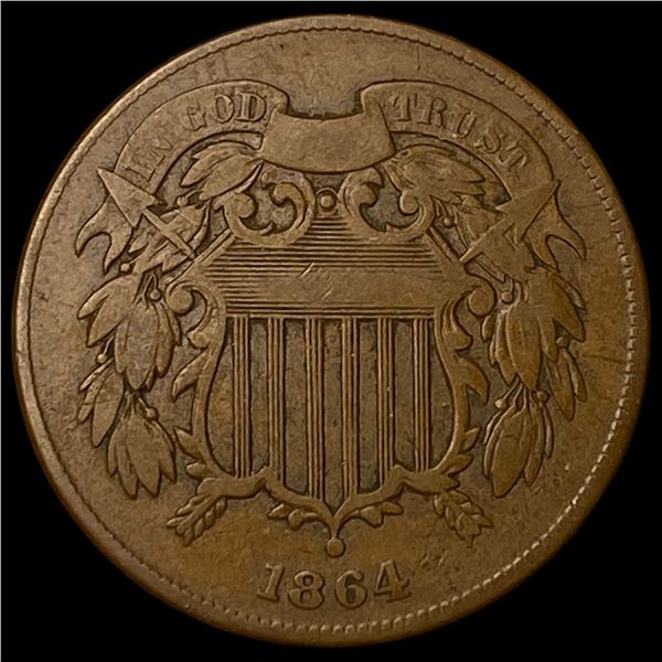 1864 Two-Cent Piece NEARLY UNCIRCULATED