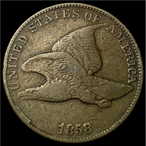 1858 Flying Eagle Cent ABOUT UNCIRCULATED