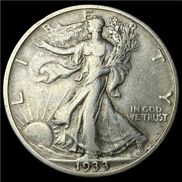 1933-S Silver Walking Liberty Half Dollar  NEARLY UNCIRCULATED