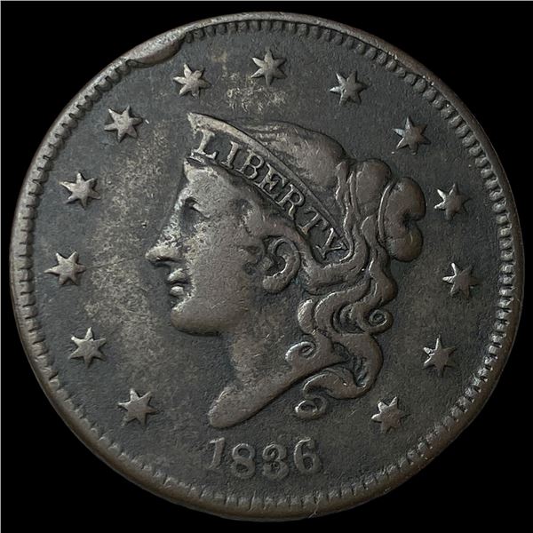 1836 Coronet Head Large Cent LIGHTLY  CIRCULATED