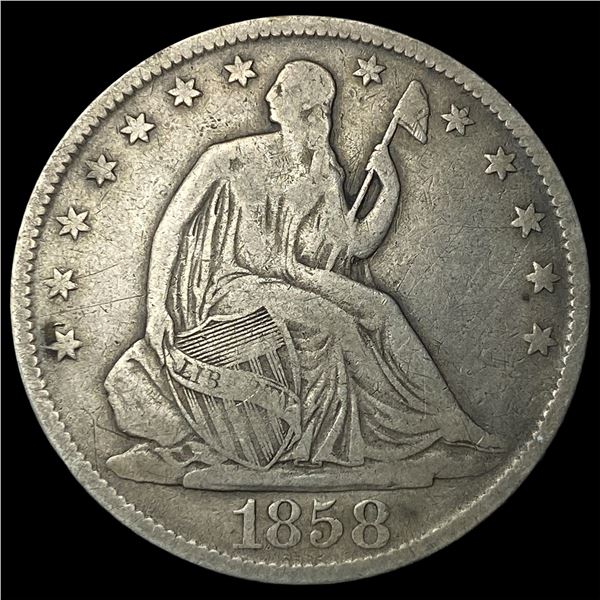 1858-O Seated Liberty Half Dollar NICELY  CIRCULATED