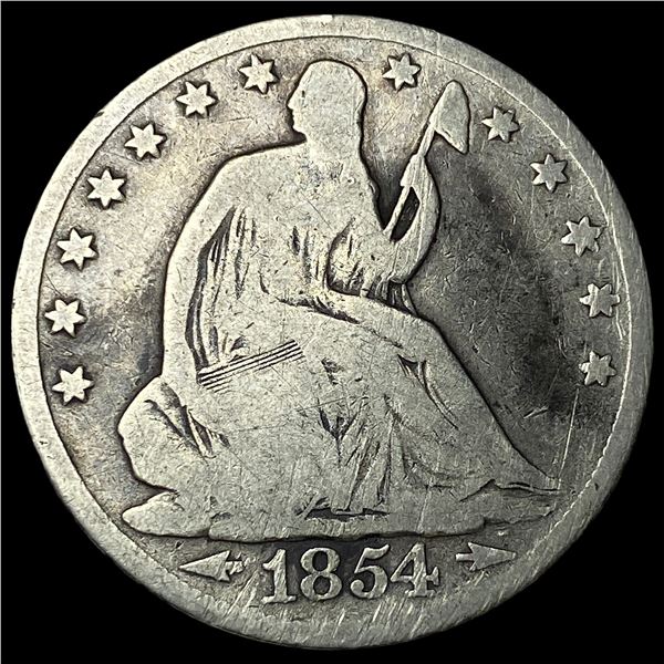 1854-O Arrows Seated Liberty Silver Half  Dollar NICELY CIRCULATED
