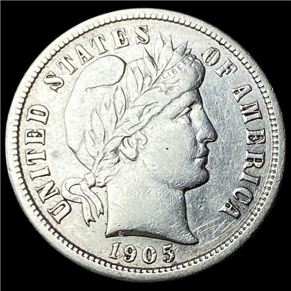 1905-S Silver Barber Dime NEARLY UNCIRCULATED