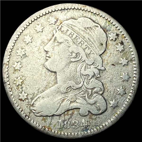1834 Silver Capped Bust Quarter LIGHTLY  CIRCULATED