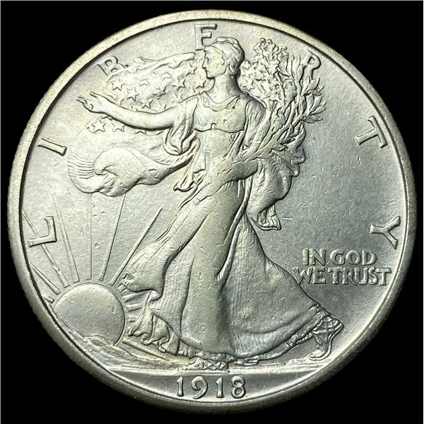 1918-S Silver Walking Liberty Half Dollar  CLOSELY UNCIRCULATED