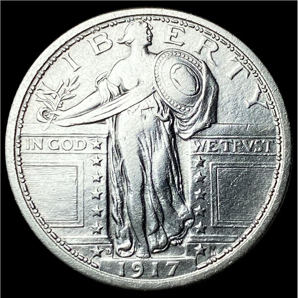 1917-D Type 1 Standing Liberty Quarter NEARLY  UNCIRCULATED