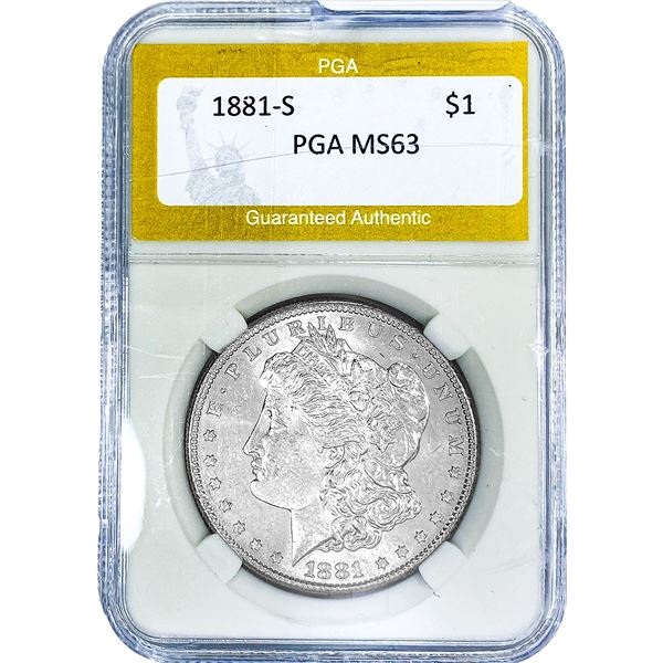 1881-S Morgan Silver Dollar PGA MS63