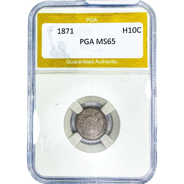 1871 Seated Liberty Half Dime PGA MS65